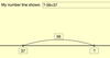 Number line showing 56 subtracted from an unknown point to reach the result of 37.