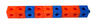 A line of nine cubes. The pattern of two red cubes and one blue cube is repeated three times.
